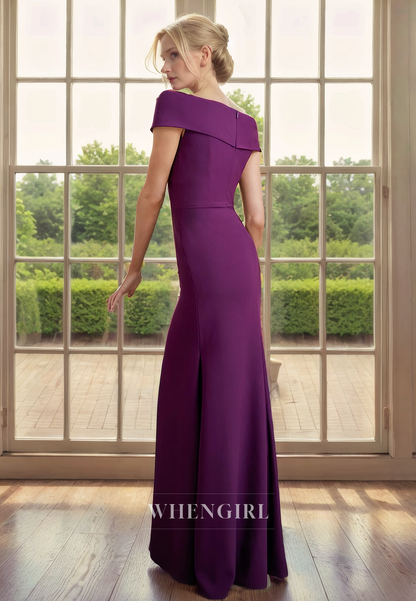 Sheath Off Shoulder Sleeveless Back Zipper Mother of Bride Dress
