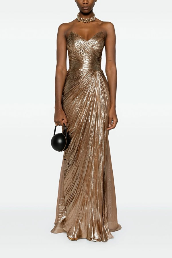 Gorgeous Long Sweetheart Sleeveless Prom Dress With Pleated