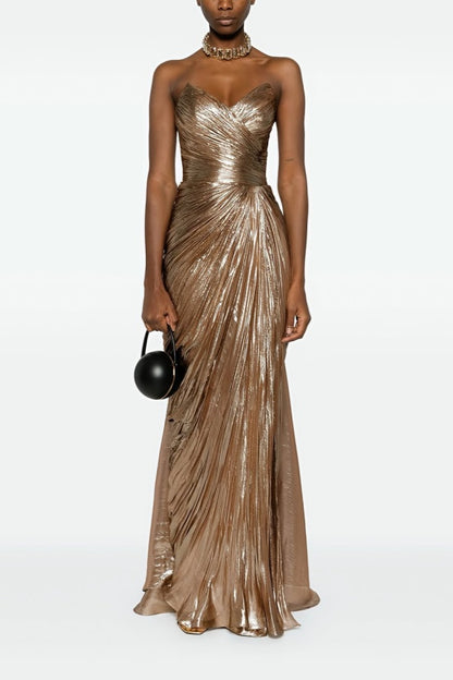 Gorgeous Long Sweetheart Sleeveless Prom Dress With Pleated