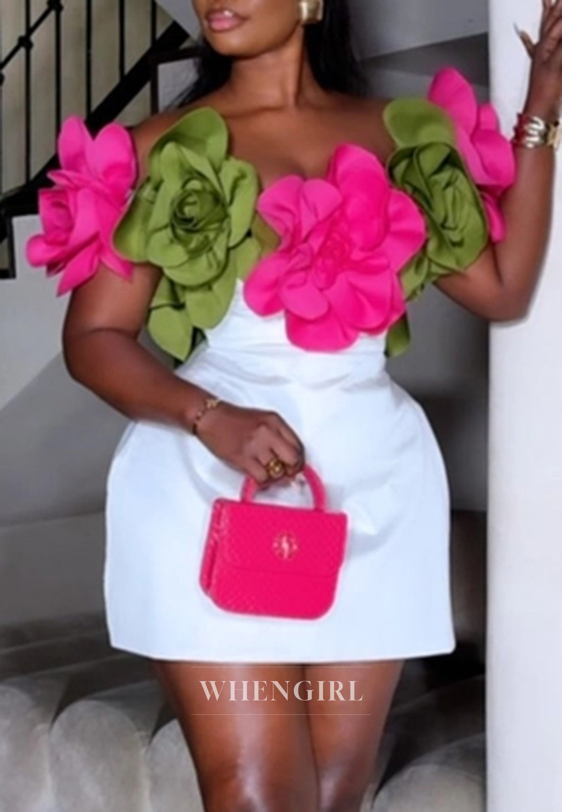 Sheath 3D Flowers Off Shoulder Sleeveless Homecoming Dress