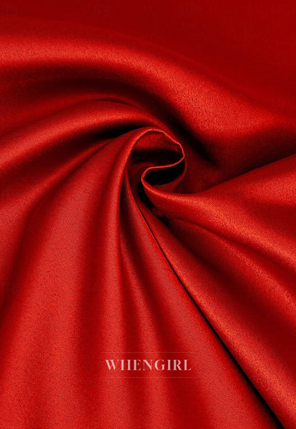 Trumpet V Neck Puff Sleeves Flower Satin Mother of the Bride Dress