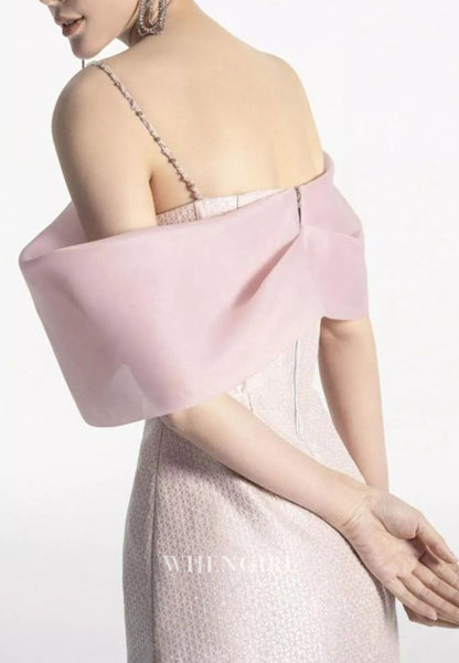 Pink Spaghetti Straps Sleeveless Asymmetrical Neck Back Zipper Sheath Short Homecoming Dress
