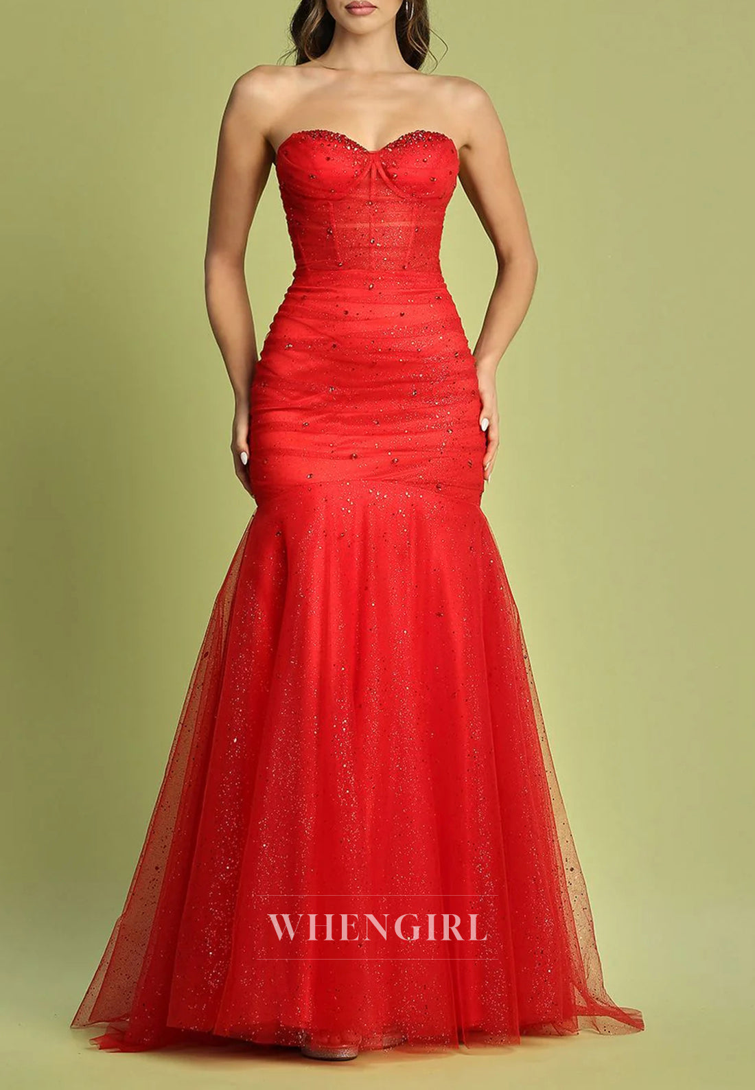 Mermaid Sweetheart Sleeveless Sparkle Sleeveless Lace Up Prom Dress