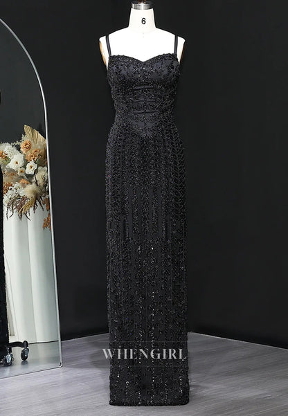 Sheath Sweetheart Sleeveless Beaded Back Zipper Vine Floor Length Formal Evening Gown