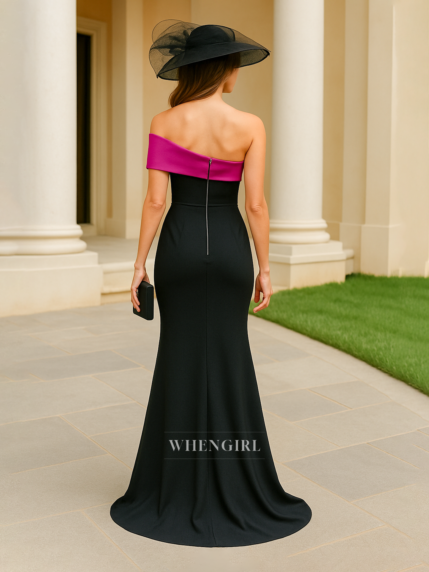 Off Shoulder Side Slit Long Elegant Mother of the Bride Dress