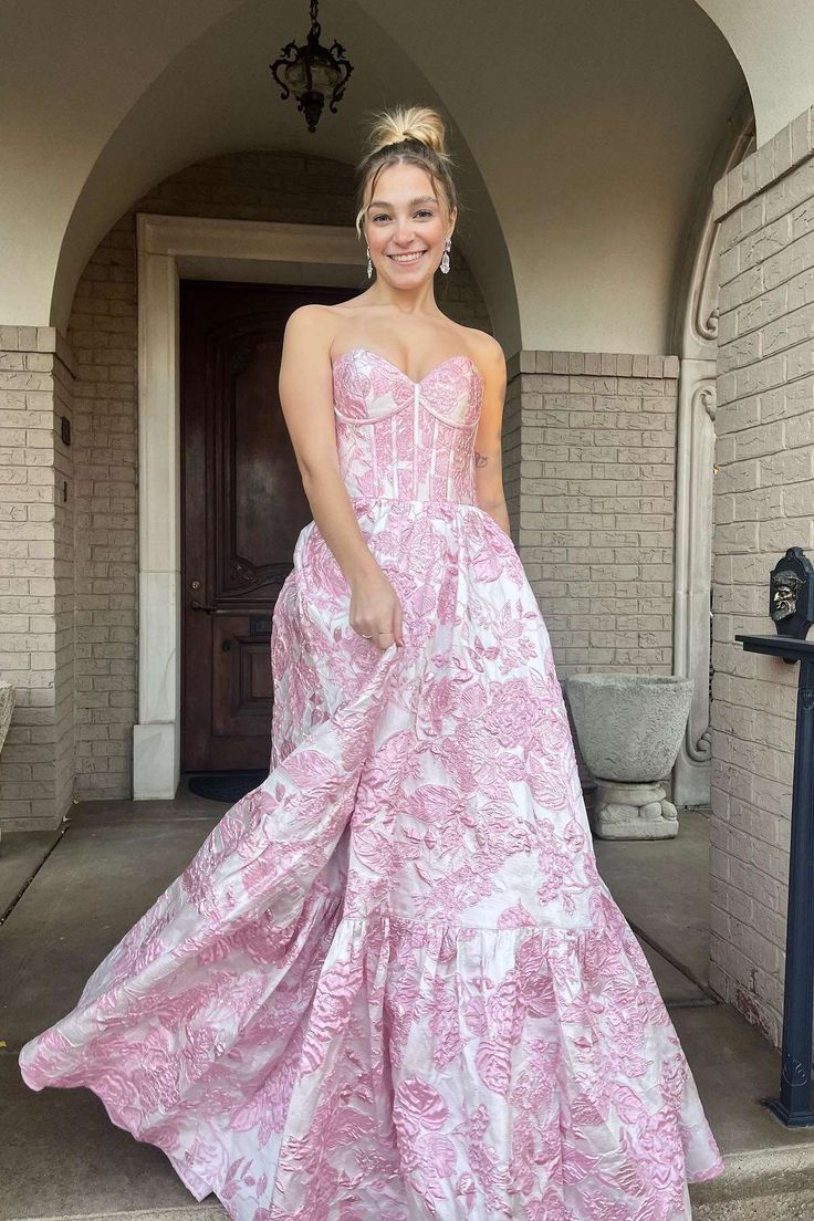Custom Made Floral Prom Dresses A-Line Sweetheart