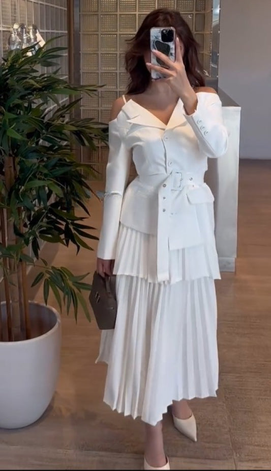 Vintage Short Crepe V-Neck Evening Dresses with Buttons Sheath Long Sleeve Formal Party Midi Dress