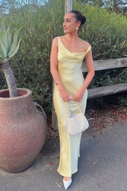 Fuchsia Fitted Soft Satin Fitted Maxi Dress