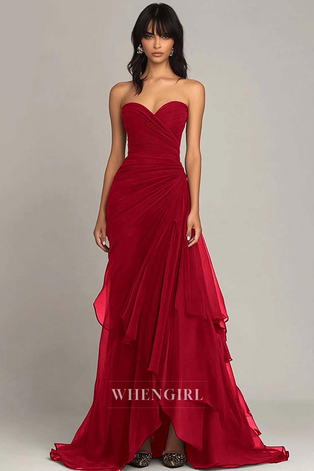 Elegant Sweetheart Sheath Gala Dresses Pleated Lace Party Prom Dress with Train