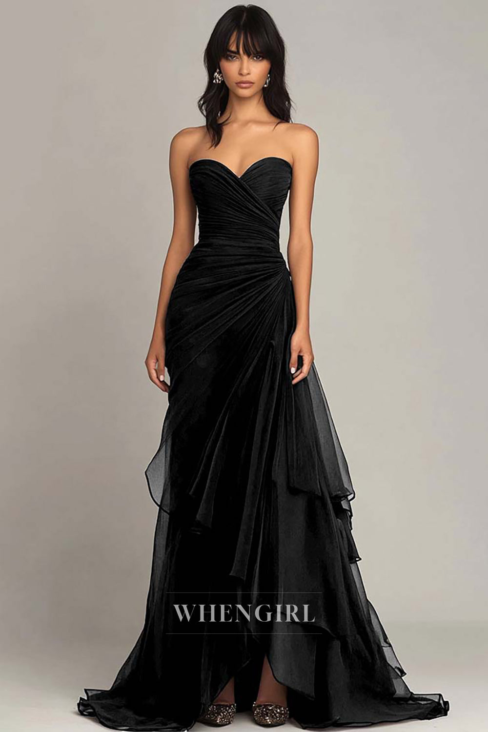Elegant Sweetheart Sheath Gala Dresses Pleated Lace Party Prom Dress with Train