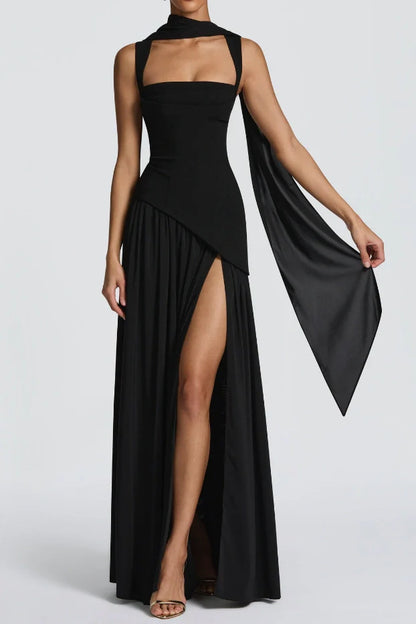 Elegant Mermaid Square Neck Green Long Prom Dress with Ruffles