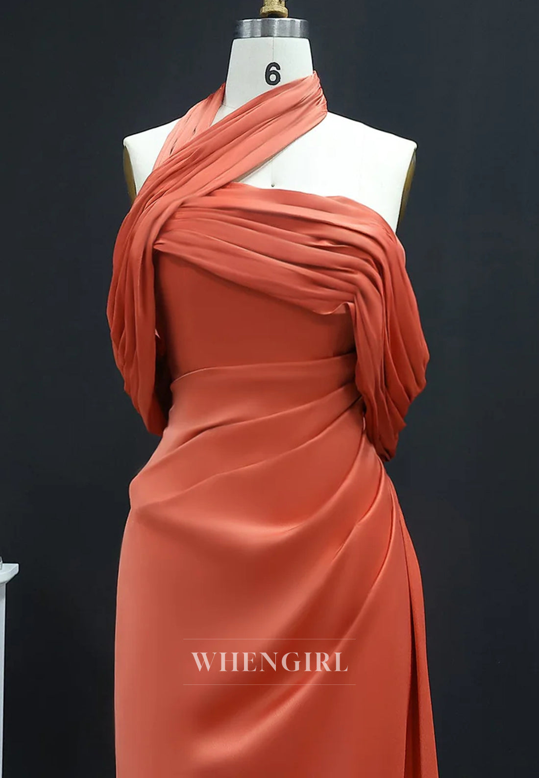 Sheath Asymmetrical Neck Pleated Back Zipper Floor Length Evening Formal Dress