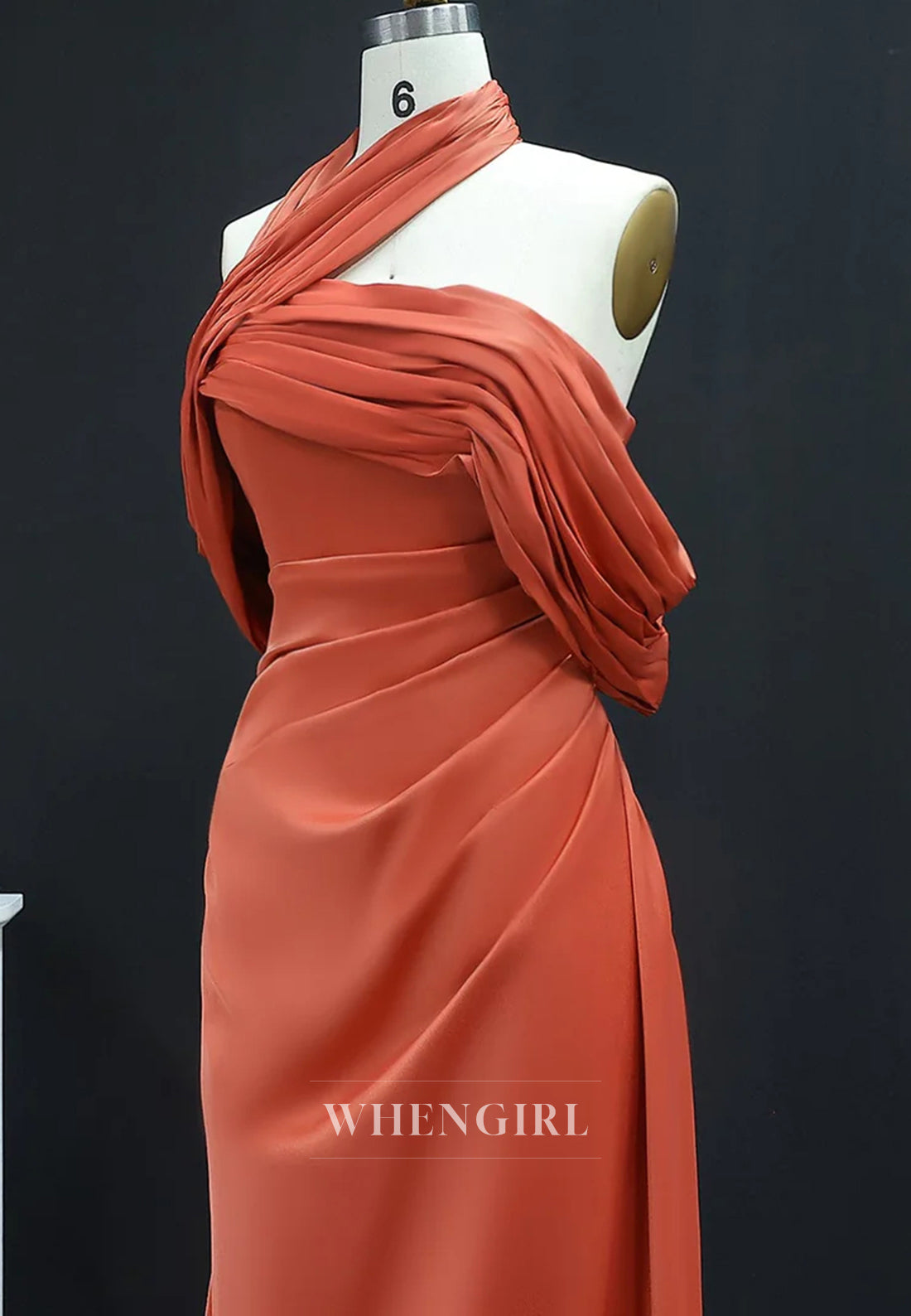 Sheath Asymmetrical Neck Pleated Back Zipper Floor Length Evening Formal Dress