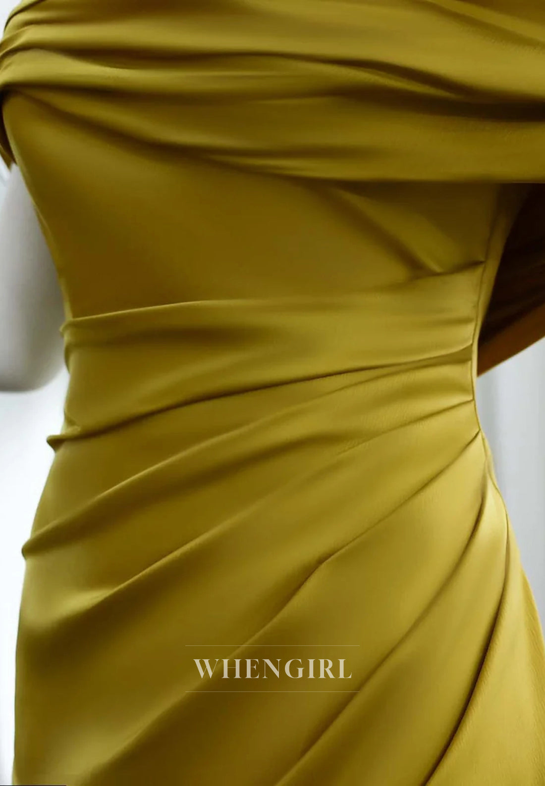 Sheath Asymmetrical Neck Pleated Back Zipper Floor Length Evening Formal Dress