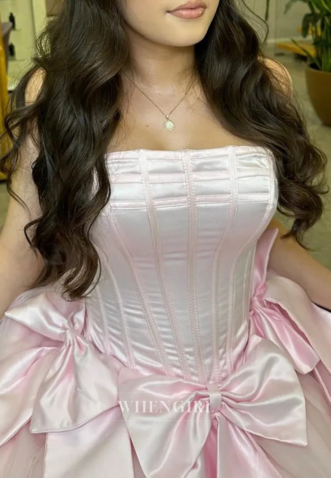 Light Pink A-Line Sleeveless Strapless Bowknot Lace Up Short Homecoming Dress