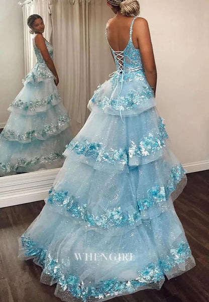 Sheath V Neck Sleeveless Appliqued Lace Up Prom Dress