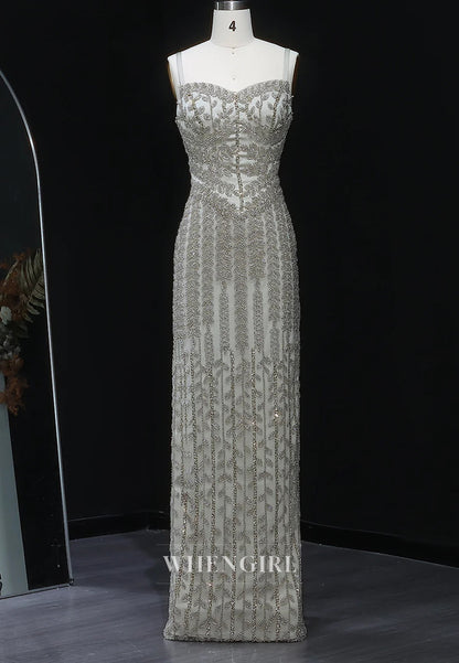Sheath Sweetheart Sleeveless Beaded Back Zipper Vine Floor Length Formal Evening Gown