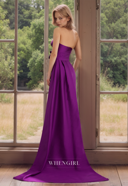 Classic & Simple Strapless Sheath Satin Cocktail Dress with Floral Embossed Mother of the Bride Dress