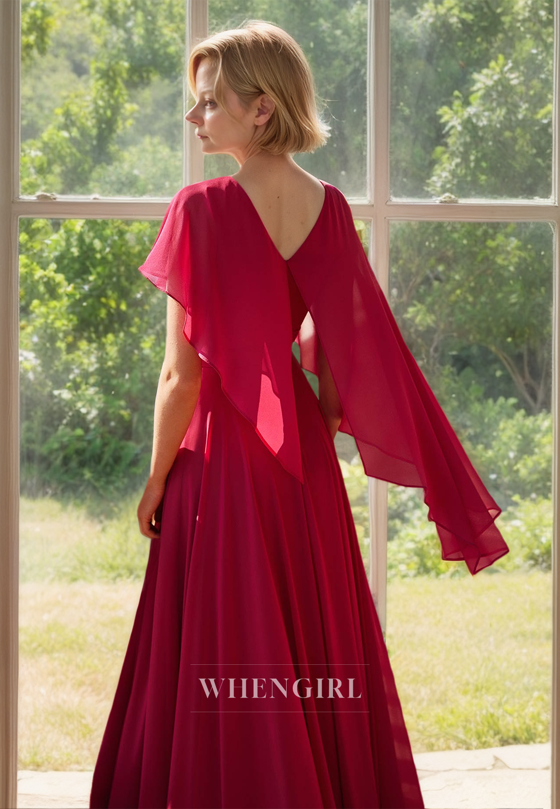 Scoop Neck A-Line Sleeveless Floor-Length Pleated Chiffon Cocktail Dress with Overlay Mother of Groom