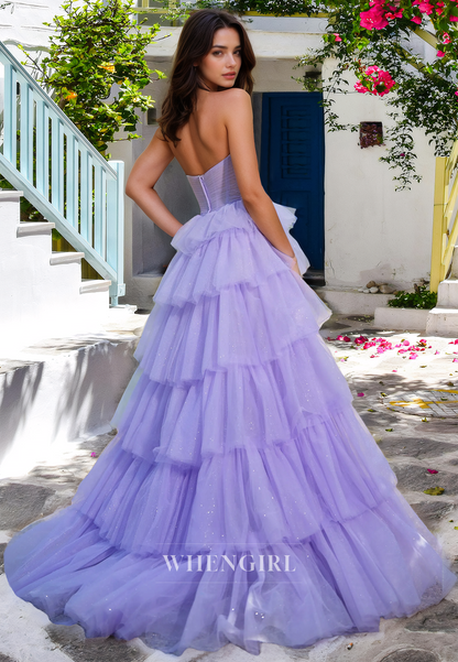 Charming A-Line Sweetheart Sleeveless Floral Pleats Lace Prom Evening Dress with Cut Outs