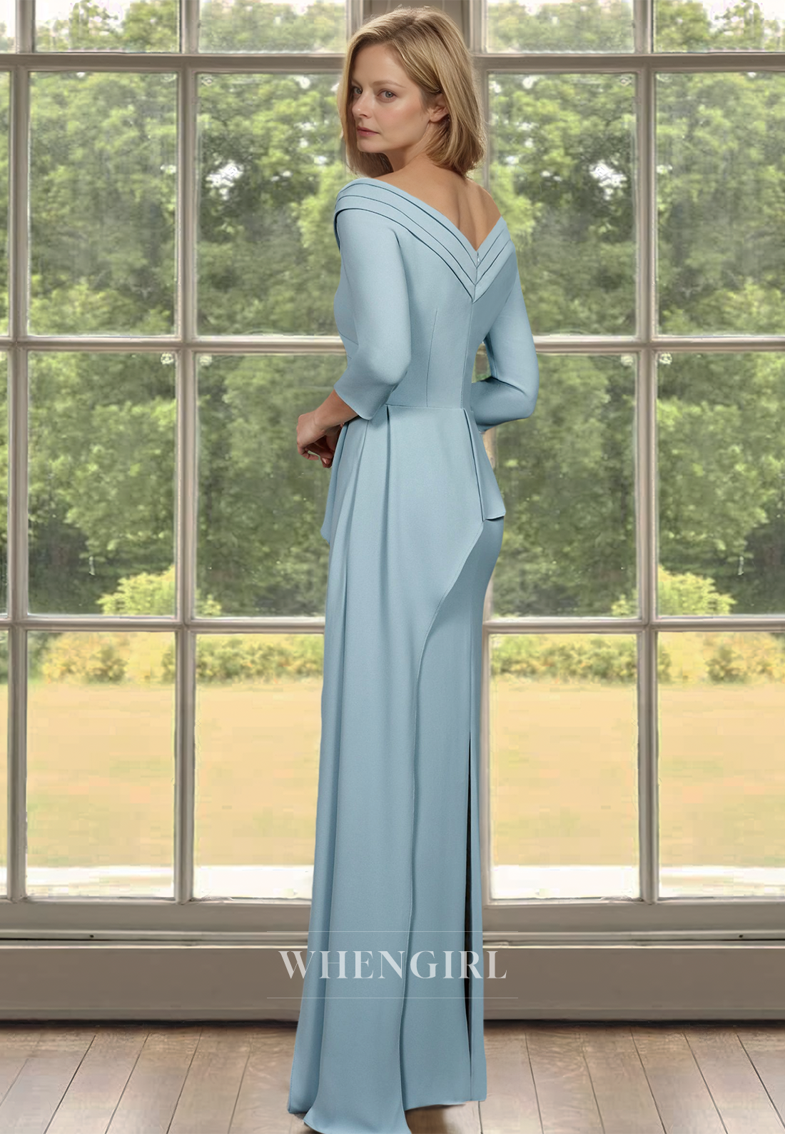 Low V-Neck Sleeves Sheath Ruched Satin Mother of Groom with Colorful Applique Cocktail Dress