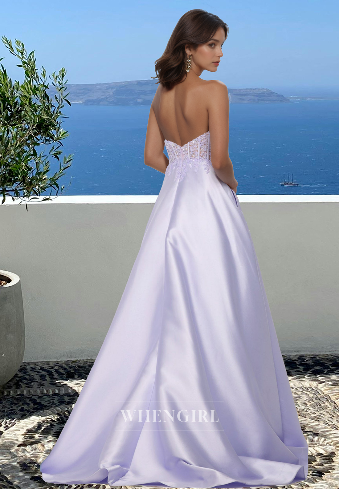 Elegant A-Line Sweetheart Sleeveless Satin Pleated Long Prom Formal Dress with Appliques