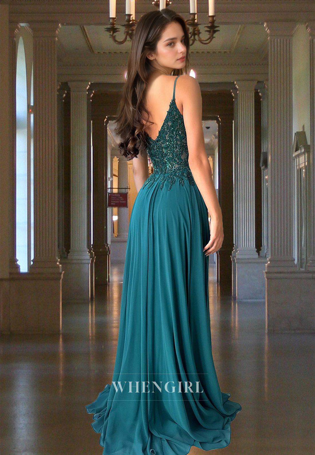 Graceful Sweetheart Straps A-Line Appliques Chiffon Pleats Party Formal Dress with Beads