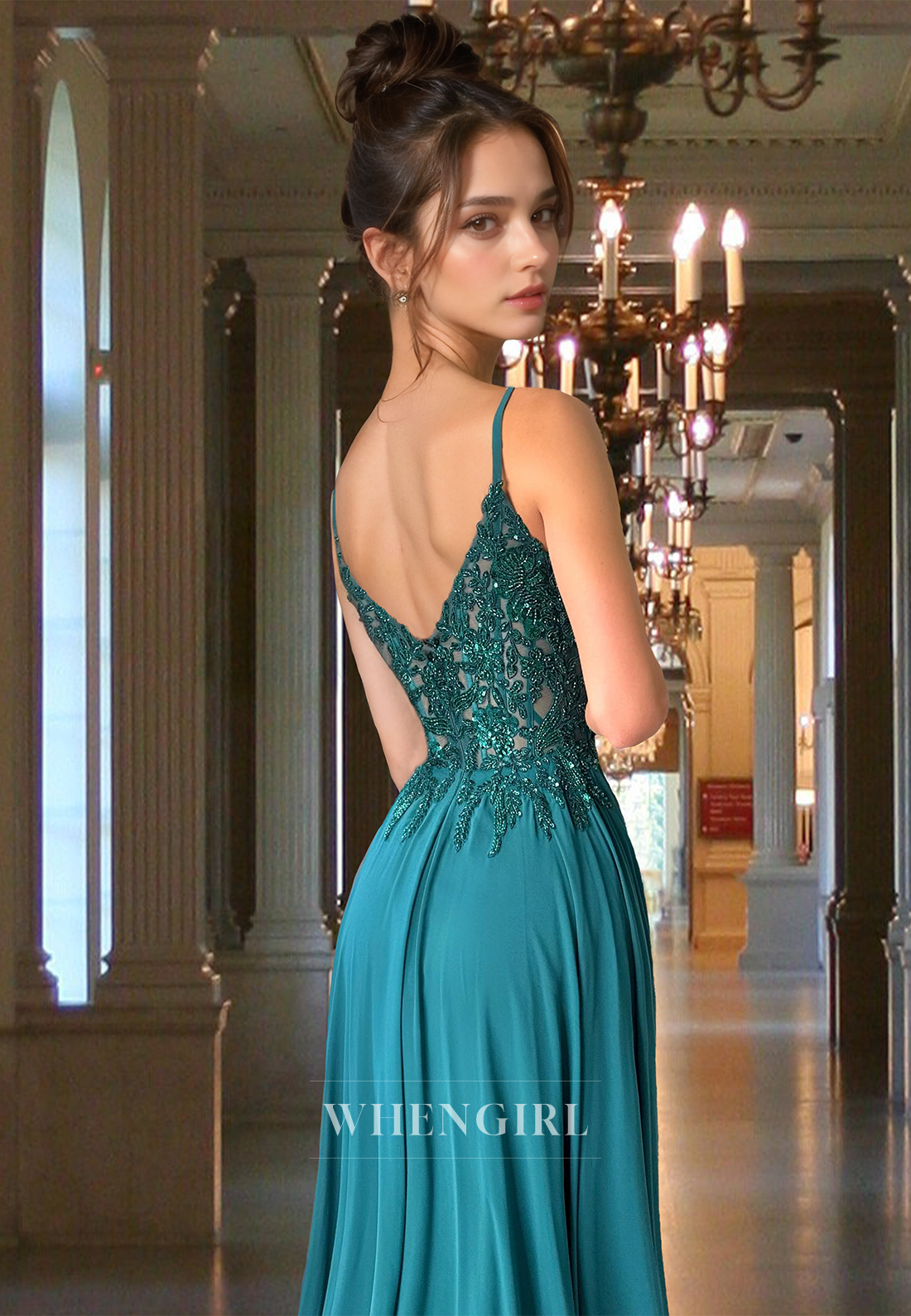 Graceful Sweetheart Straps A-Line Appliques Chiffon Pleats Party Formal Dress with Beads