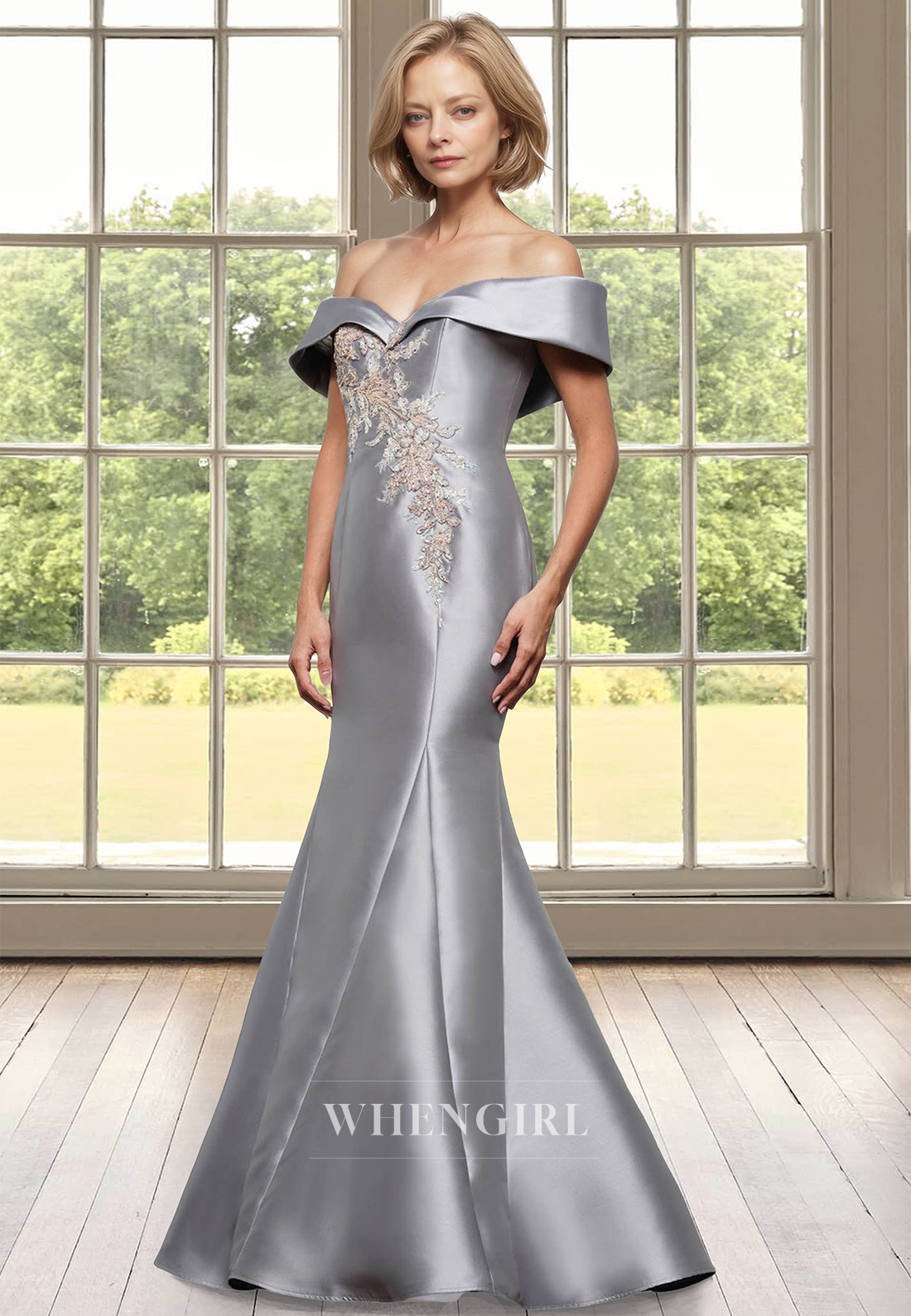 Elegant Sweetheart Mermaid Cocktail Gowns Sleeveless Satin Mother of Bride with Appliques