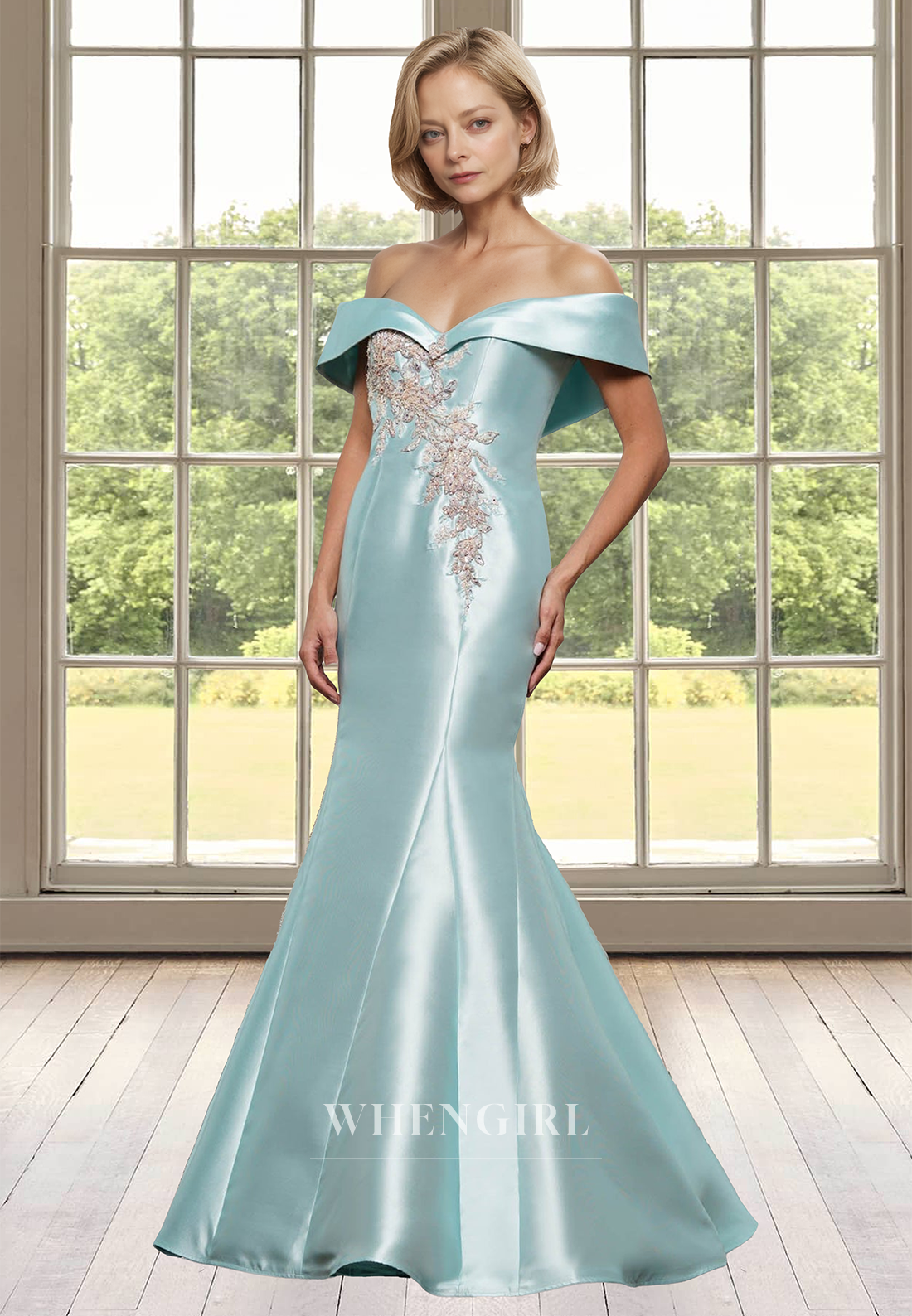 Elegant Sweetheart Mermaid Cocktail Gowns Sleeveless Satin Mother of Bride with Appliques
