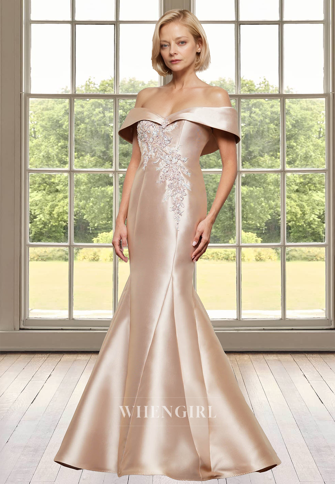 Elegant Sweetheart Mermaid Cocktail Gowns Sleeveless Satin Mother of Bride with Appliques