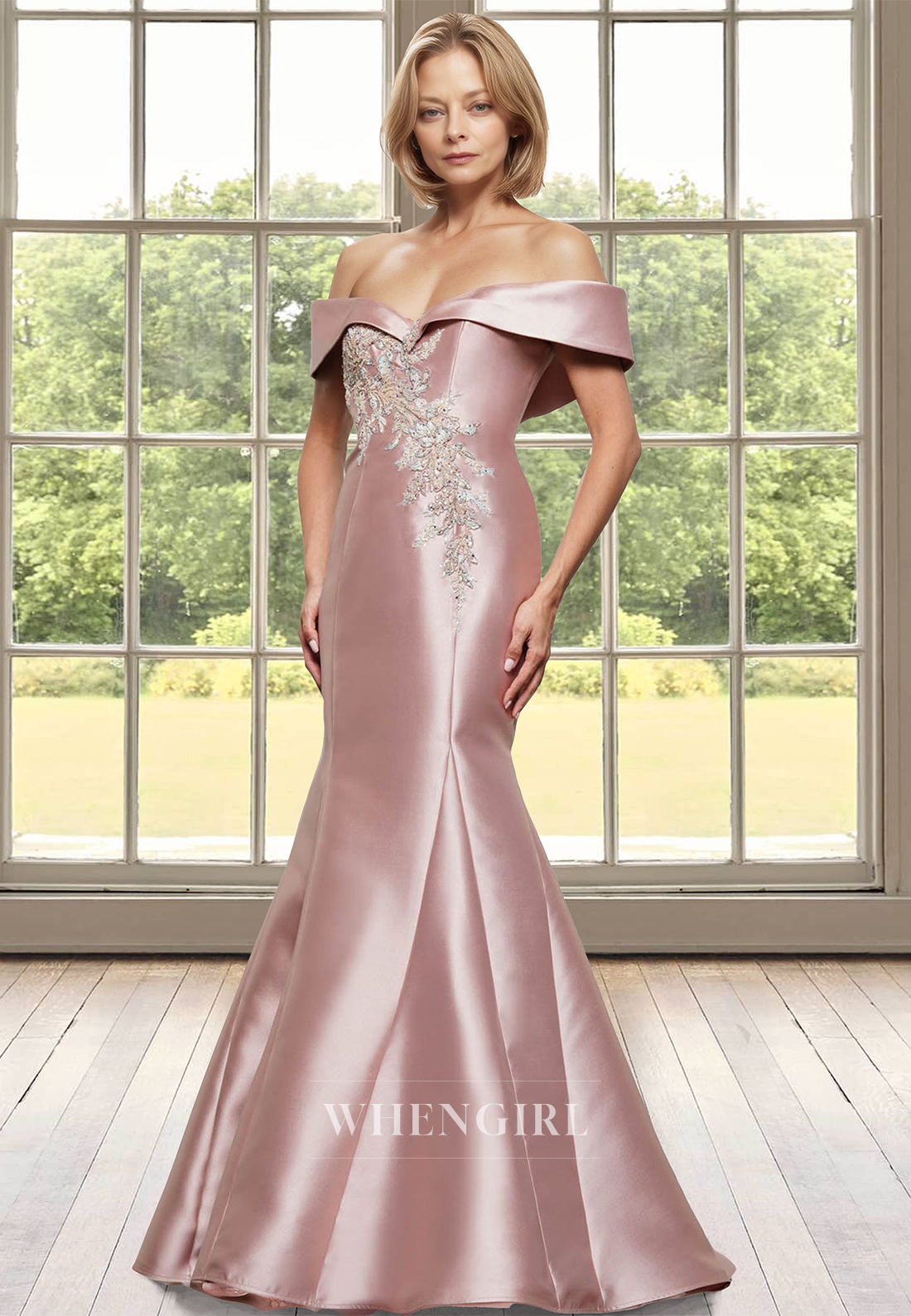 Elegant Sweetheart Mermaid Cocktail Gowns Sleeveless Satin Mother of Bride with Appliques