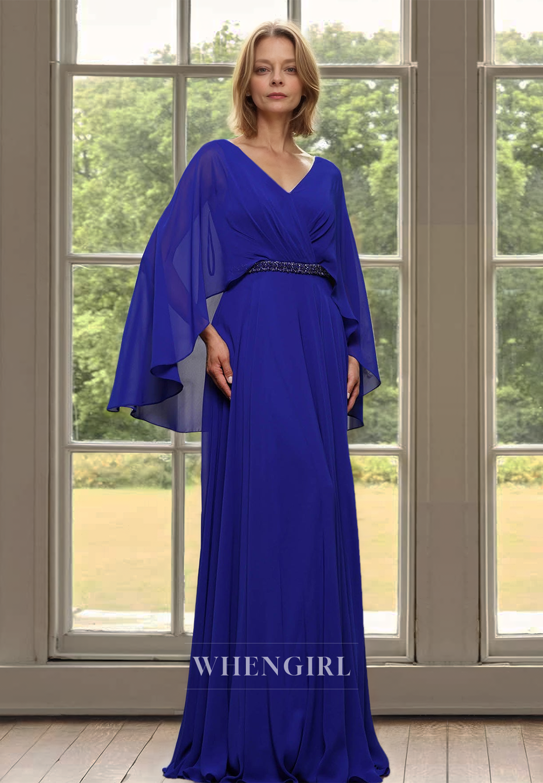 Glamorous A-Line V-Neck Pleats Lace Mother of Groom with Beaded Cocktail Gowns