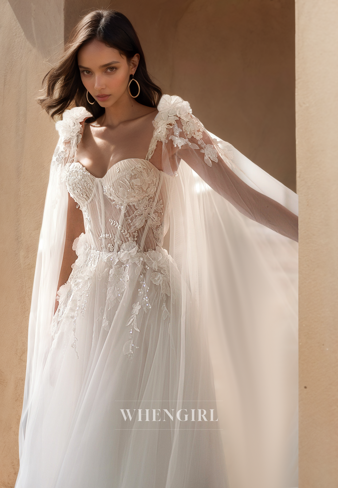 A Line Sweetheart Lace Appliques Dream Wedding Dress Lace-up Back