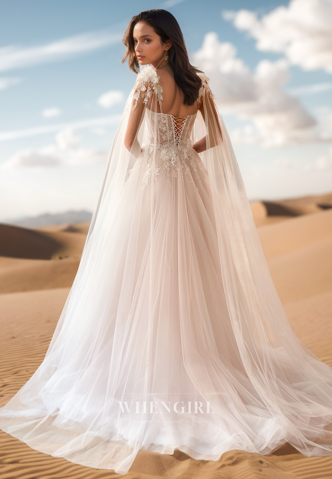 A Line Sweetheart Lace Appliques Dream Wedding Dress Lace-up Back
