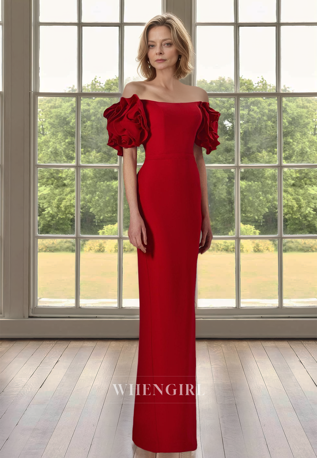 Classic Tube Top Sleeveless Fitted Satin Long Floral Mother of Groom Cockail Gowns