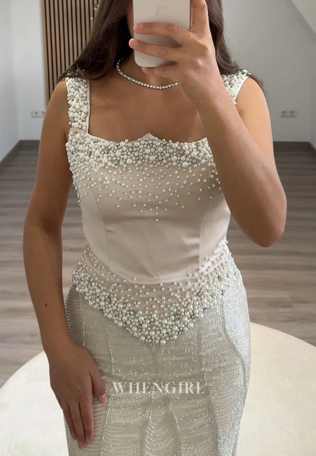 Asymmetrical Neck Sleeveelss Regular Straps Beaded Sheath Evening Formal Dress