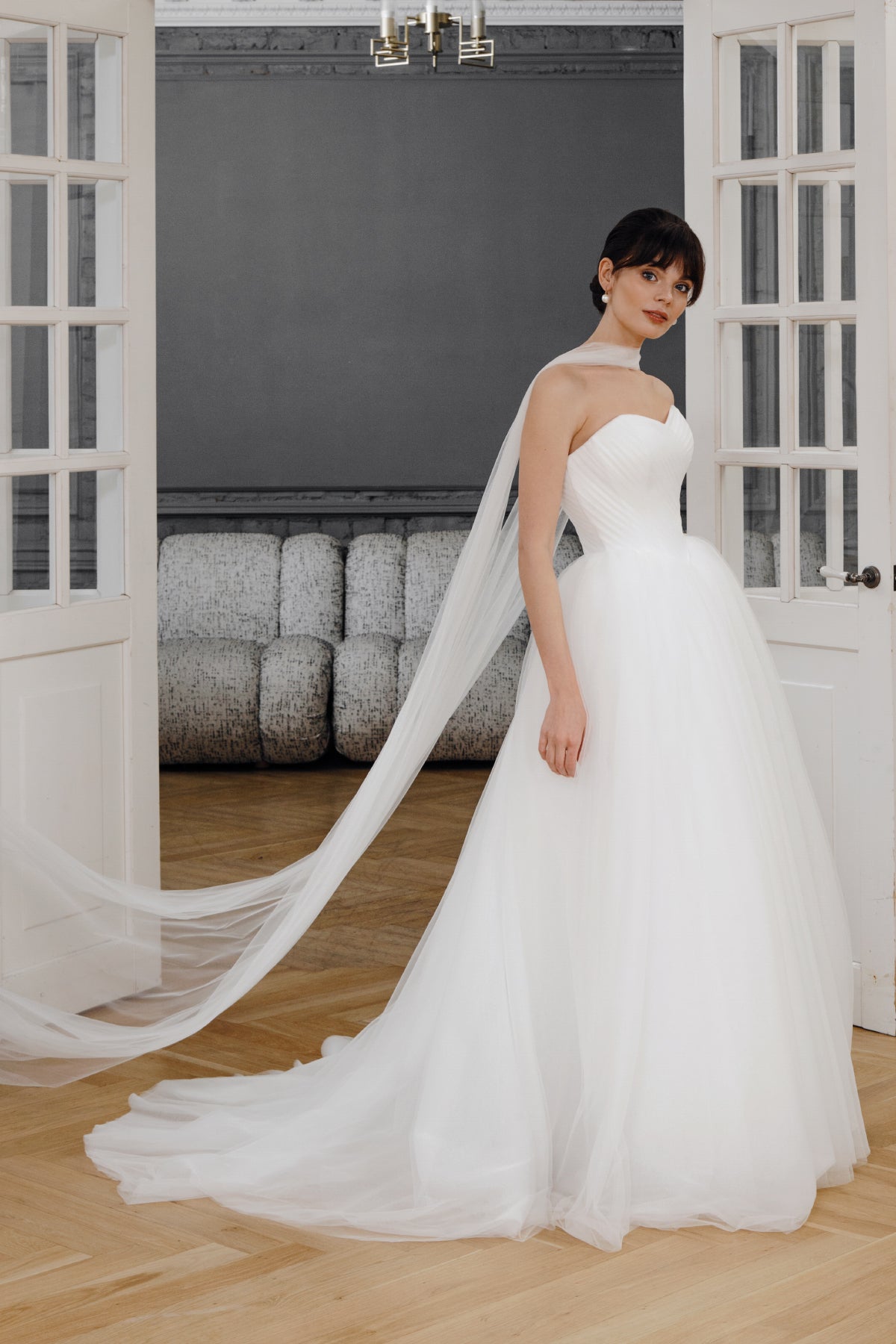 Sweetheart Wedding Dress with Flowing Tulle Skirt
