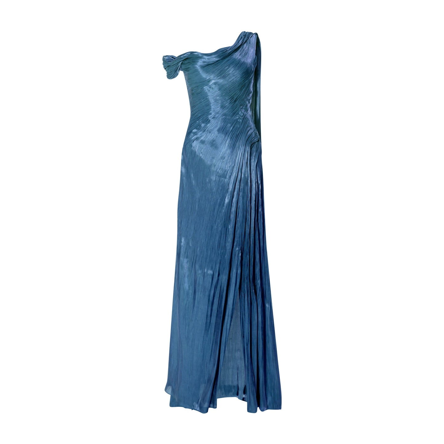 One Shoulder Ruched Sleeveless Sheath Formal Dress