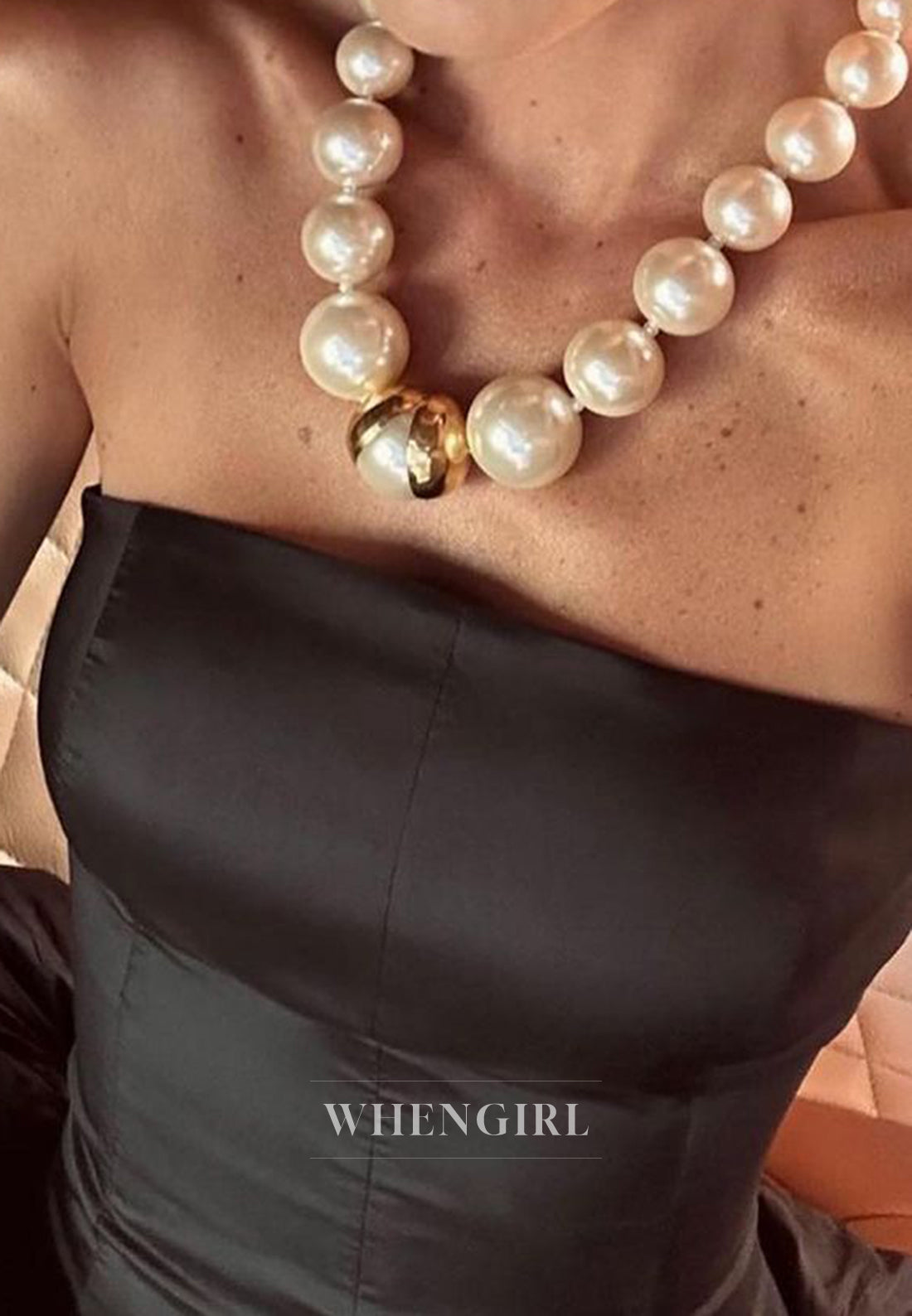 Elegant Black Tube Top A-Line Sleeveless Long Pleated Evening Party Dress