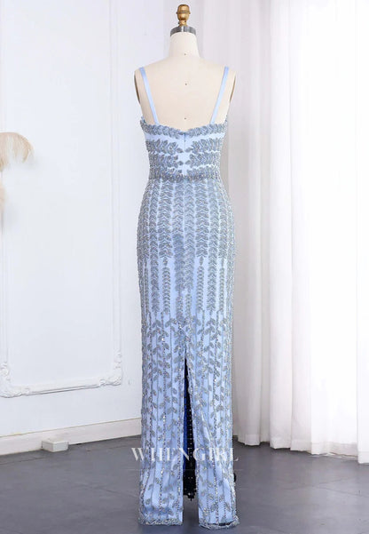 Sheath Sweetheart Sleeveless Beaded Back Zipper Vine Floor Length Formal Evening Gown
