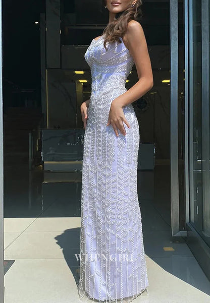 Sheath Sweetheart Sleeveless Beaded Back Zipper Vine Floor Length Formal Evening Gown
