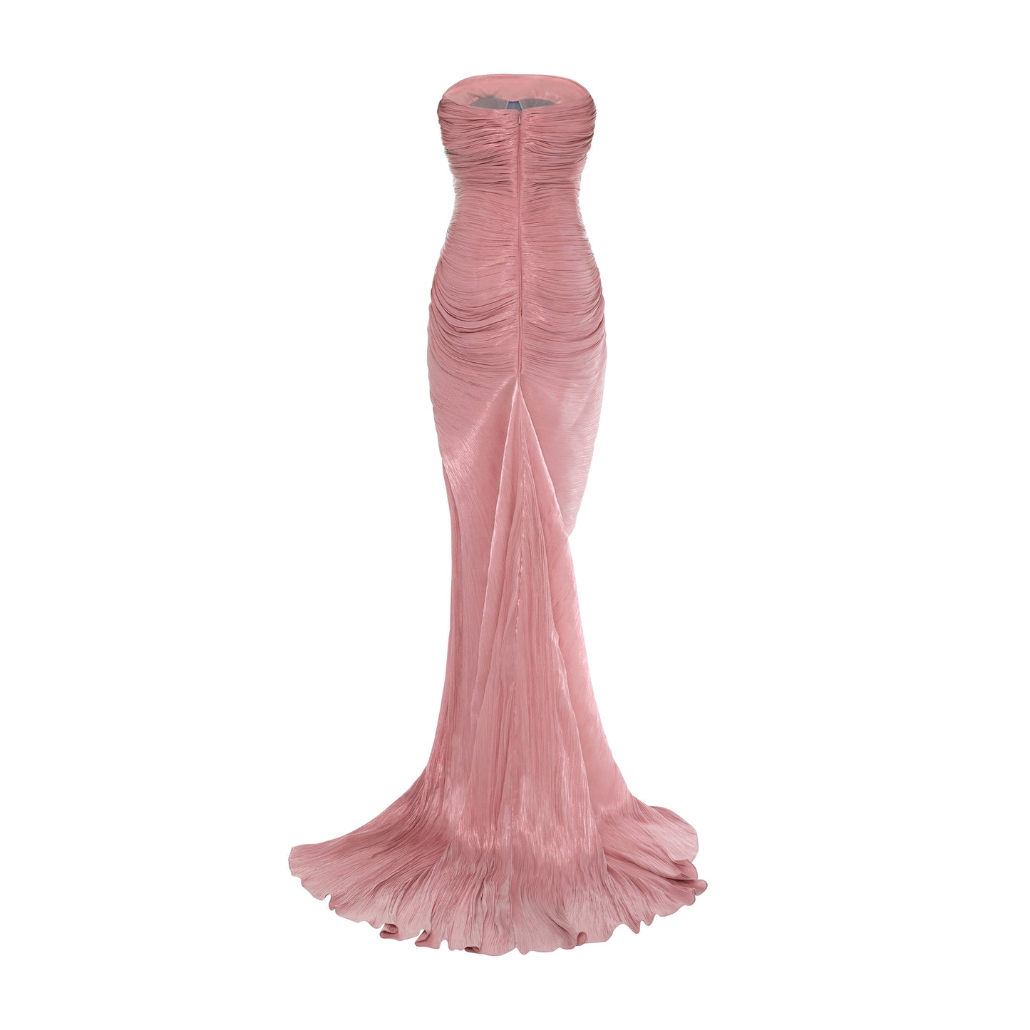 Sheath Ruched Slit Evening Dress with Cape