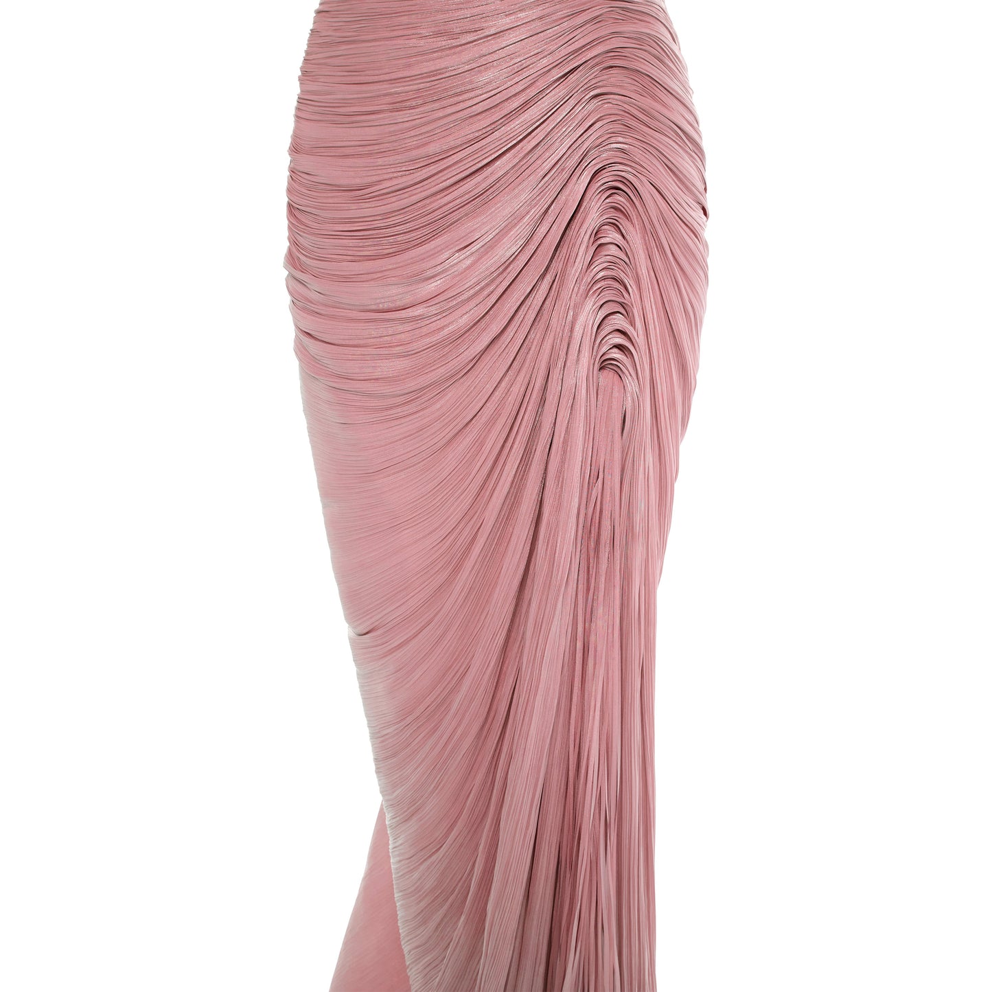Sheath Ruched Slit Evening Dress with Cape