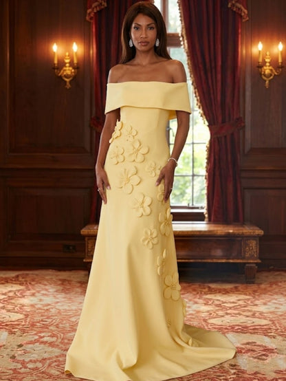 Trumpet/Mermaid Off-the-Shoulder Stretch Satin Mother of the Bride Dress