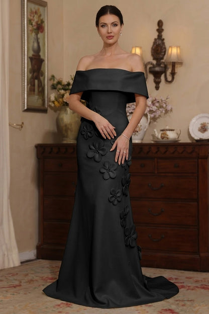 Trumpet/Mermaid Off-the-Shoulder Stretch Satin Mother of the Bride Dress