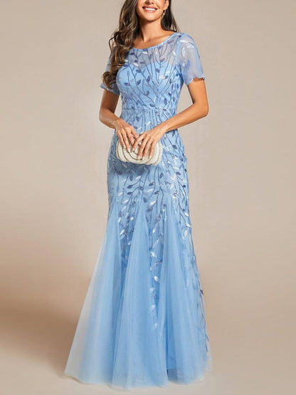 Sheath/Column Scoop Neck Short Sleeves Mother of the Bride Dress