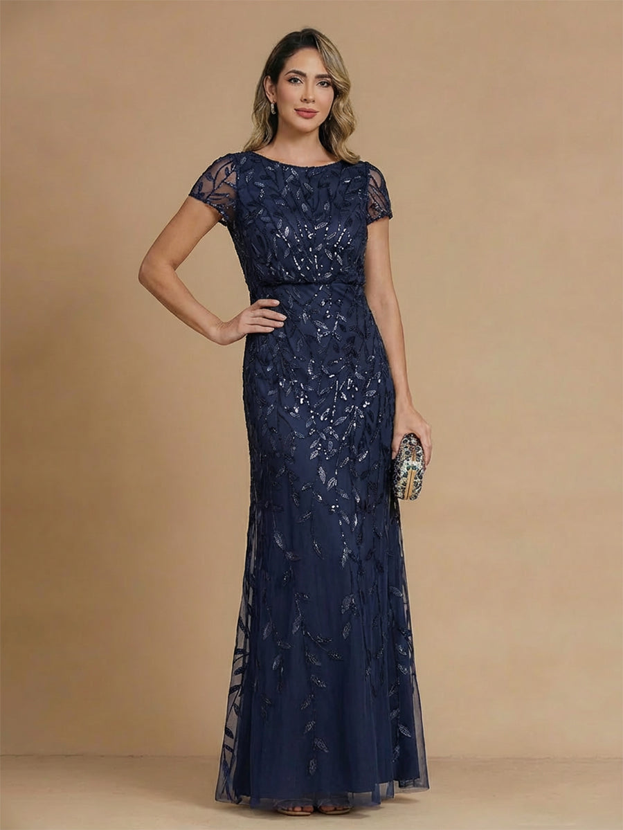 A-Line/Princess Scoop Neck Short Sleeves Mother of the Bride Dresses