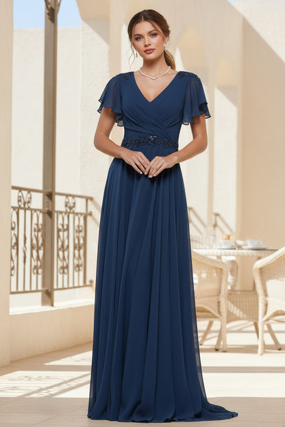 Column Neckline Floor-length Mother of the Bride Dress