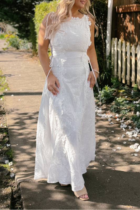 A-Line Floral Sleeveless Maxi Dress